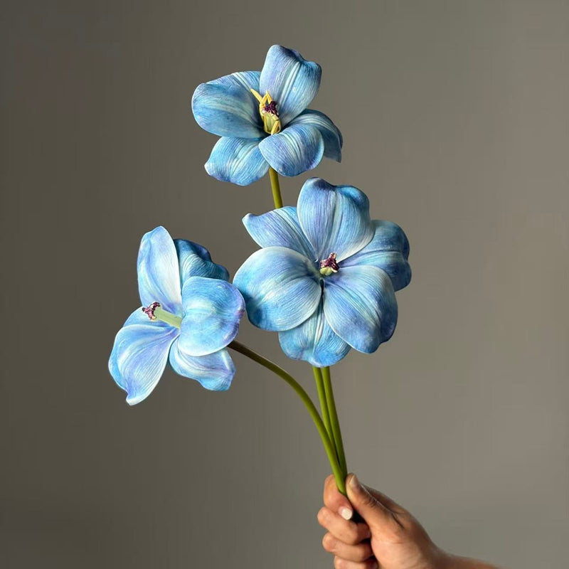 3-Stem Realistic Open Tulip Bunch, 20" Long Stem Large 5" Blooms, Lifelike Faux Flowers for Wedding Bouquets, Centerpieces, Home Decor