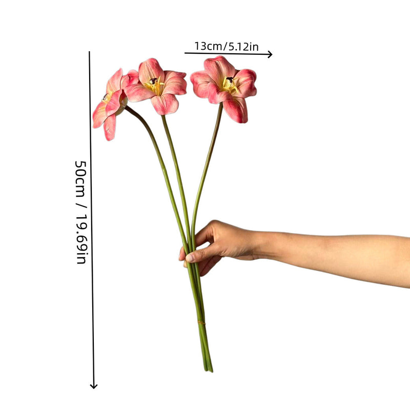 3-Stem Realistic Open Tulip Bunch, 20" Long Stem Large 5" Blooms, Lifelike Faux Flowers for Wedding Bouquets, Centerpieces, Home Decor