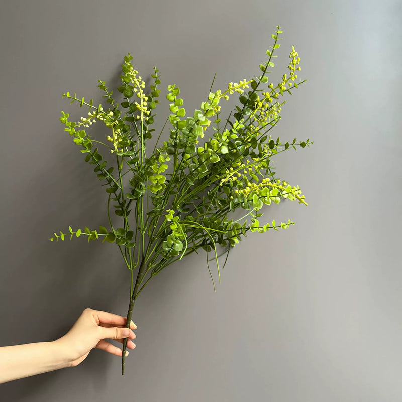 25" Faux Eucalyptus Berry Stem, Realistic Long Stem Greenery for Vase, Lifelike Artificial Plant for DIY Wedding, Home Decor & Floral Arrangements
