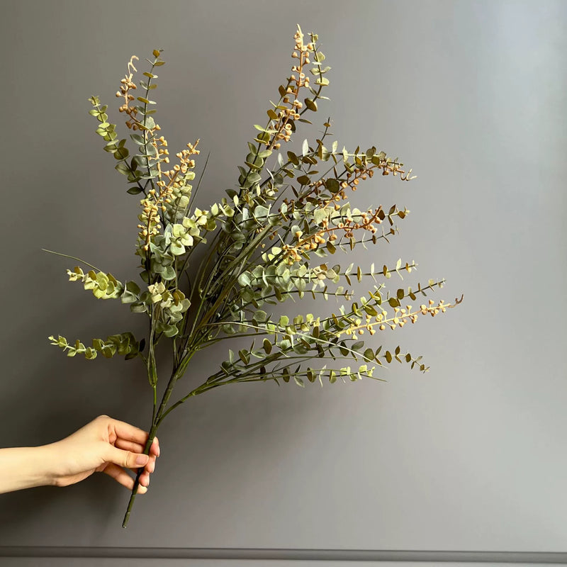 25" Faux Eucalyptus Berry Stem, Realistic Long Stem Greenery for Vase, Lifelike Artificial Plant for DIY Wedding, Home Decor & Floral Arrangements
