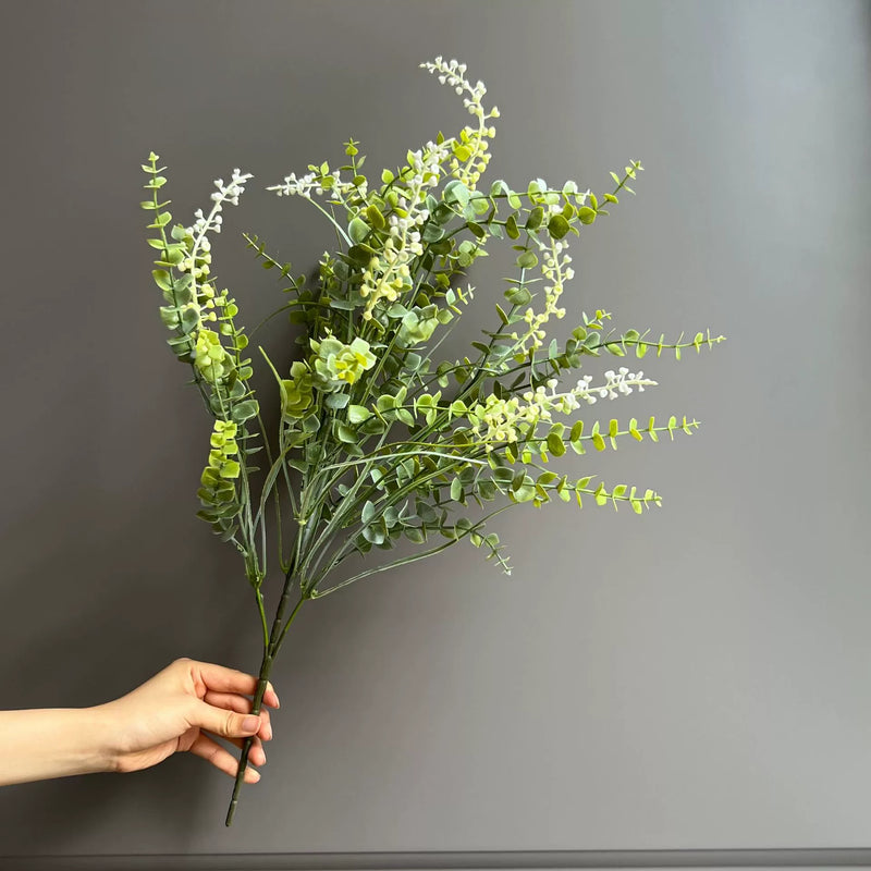 25" Faux Eucalyptus Berry Stem, Realistic Long Stem Greenery for Vase, Lifelike Artificial Plant for DIY Wedding, Home Decor & Floral Arrangements