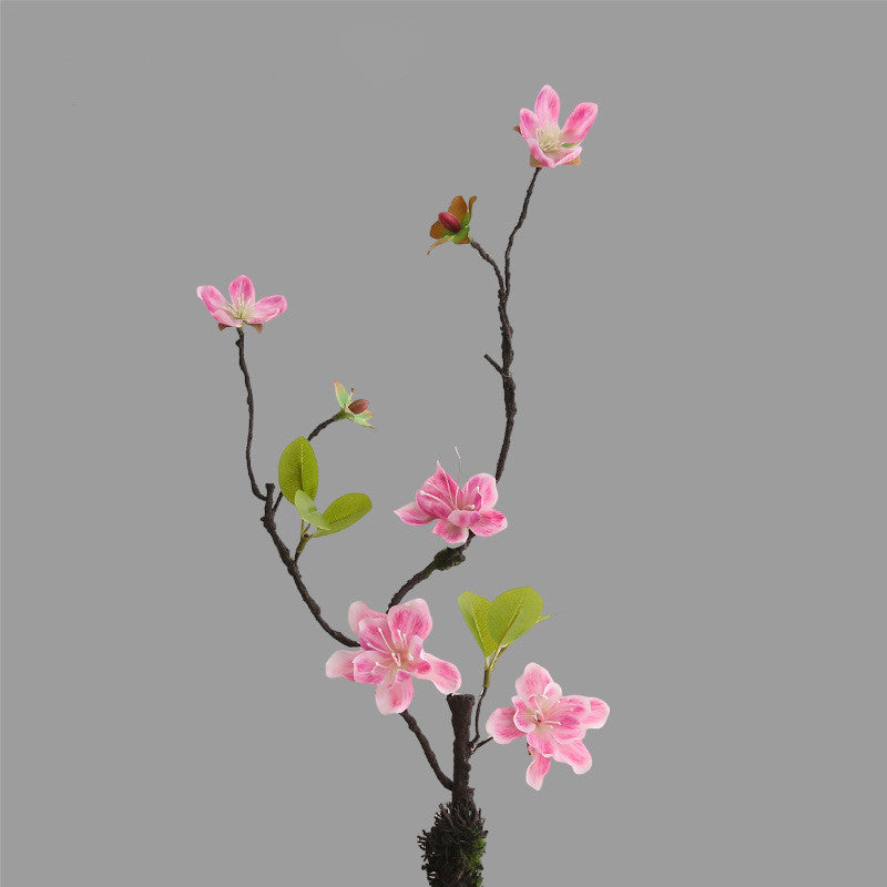 Faux Golden Silk Orchid Branch, 26" Tall Sculptural Stem, Realistic Wabi Sabi Decor for Tall Vase, Wedding Centerpiece, Zen Home Styling