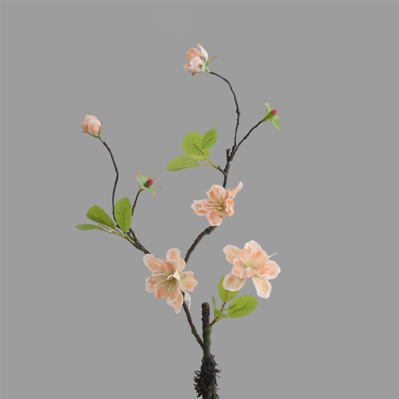 Faux Golden Silk Orchid Branch, 26" Tall Sculptural Stem, Realistic Wabi Sabi Decor for Tall Vase, Wedding Centerpiece, Zen Home Styling