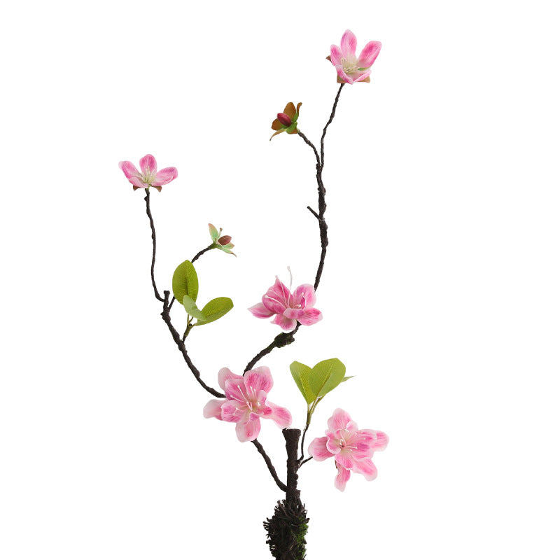 Faux Golden Silk Orchid Branch, 26" Tall Sculptural Stem, Realistic Wabi Sabi Decor for Tall Vase, Wedding Centerpiece, Zen Home Styling