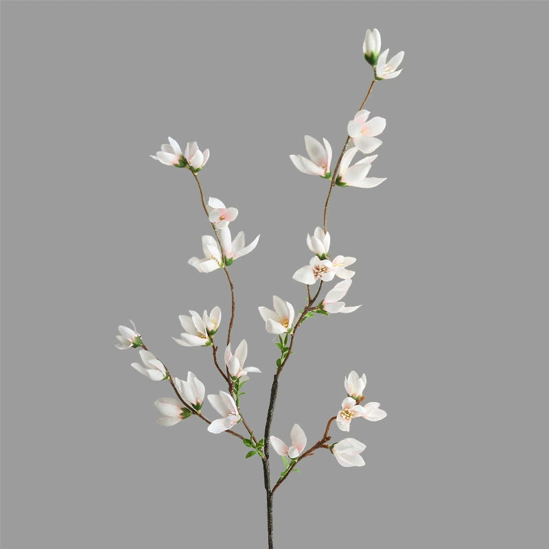 35" Long Stem Mini Magnolia Branch, Elegant & Realistic Faux Flowers, Tall Artificial Stems for Vase Filler, Wedding Arch Decor, DIY Home Arrangements