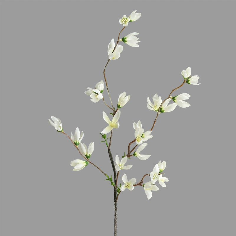 35" Long Stem Mini Magnolia Branch, Elegant & Realistic Faux Flowers, Tall Artificial Stems for Vase Filler, Wedding Arch Decor, DIY Home Arrangements