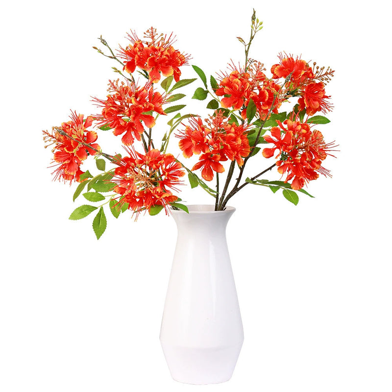 Set of 2 Firebird Peacock Flower Stems, 24" Tall Realistic Faux Florals, Dreamy Wedding Arch Decor, Bold Home Vase Filler, DIY Arrangements