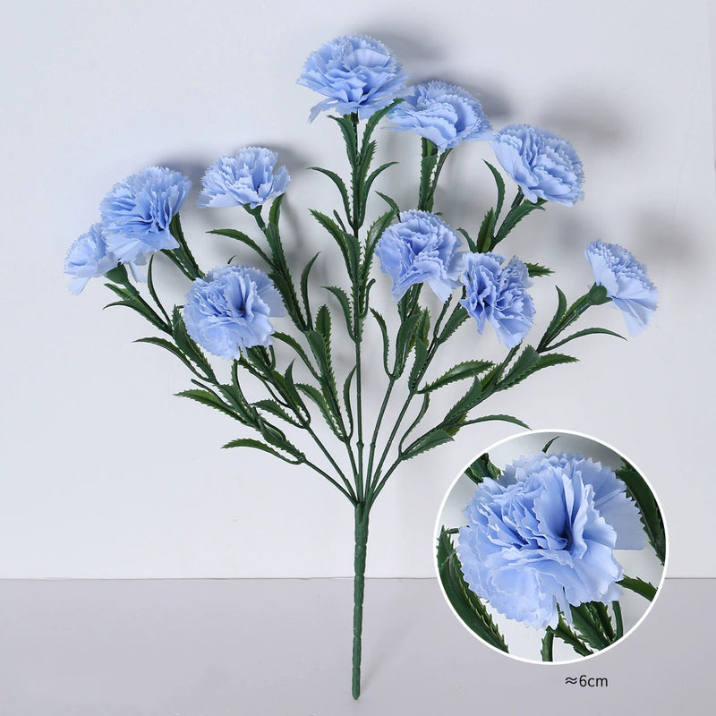 Lifelike Artificial Carnation Bouquet, 16" Tall with 10 Blooms, Realistic Faux Flowers for DIY Wedding Decor, Vase Arrangements & Home Styling