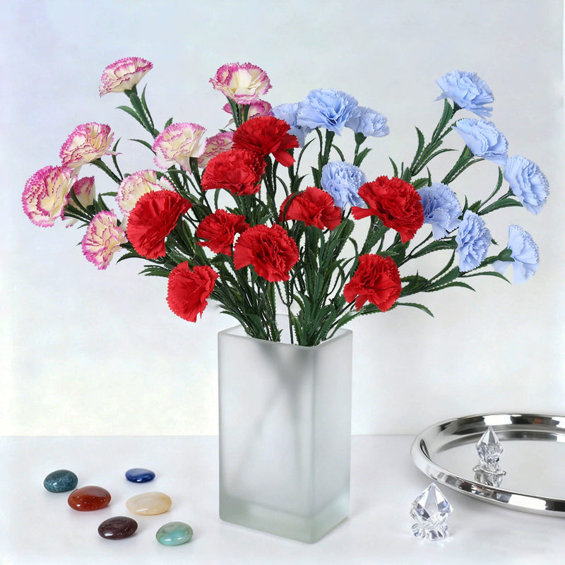 Lifelike Artificial Carnation Bouquet, 16" Tall with 10 Blooms, Realistic Faux Flowers for DIY Wedding Decor, Vase Arrangements & Home Styling