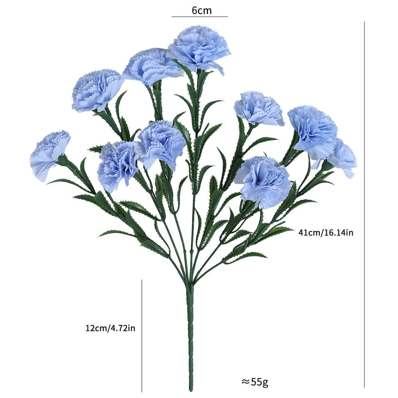 Lifelike Artificial Carnation Bouquet, 16" Tall with 10 Blooms, Realistic Faux Flowers for DIY Wedding Decor, Vase Arrangements & Home Styling