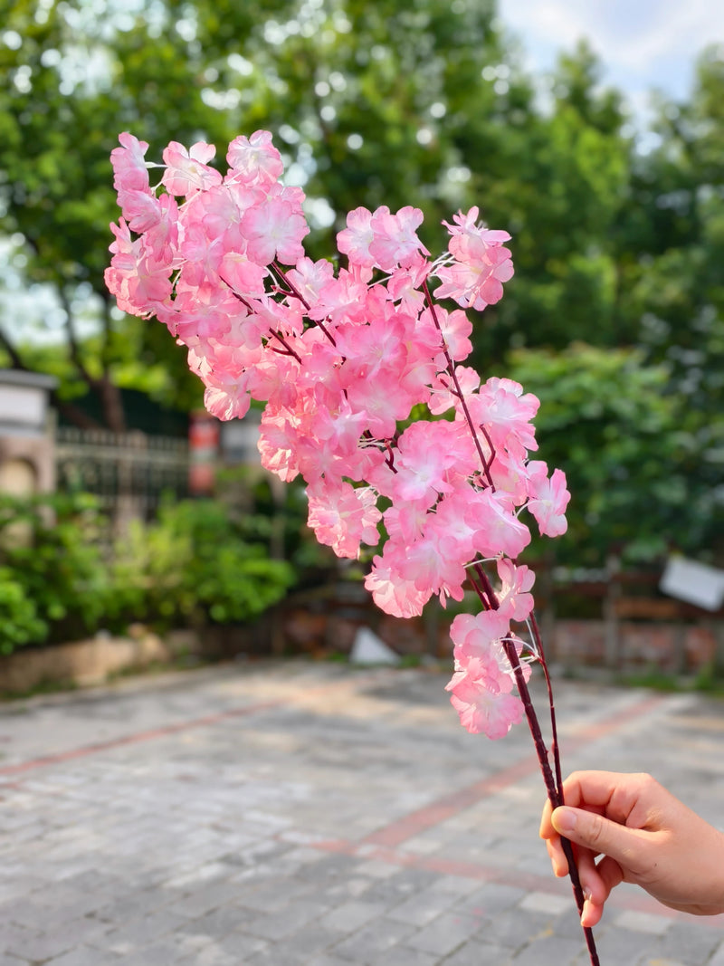37" Faux Cherry Blossom Branch, Realistic Pink Silk Sakura Stem for Wedding Arch, Centerpiece, Vase Filler, Home & Event Decor