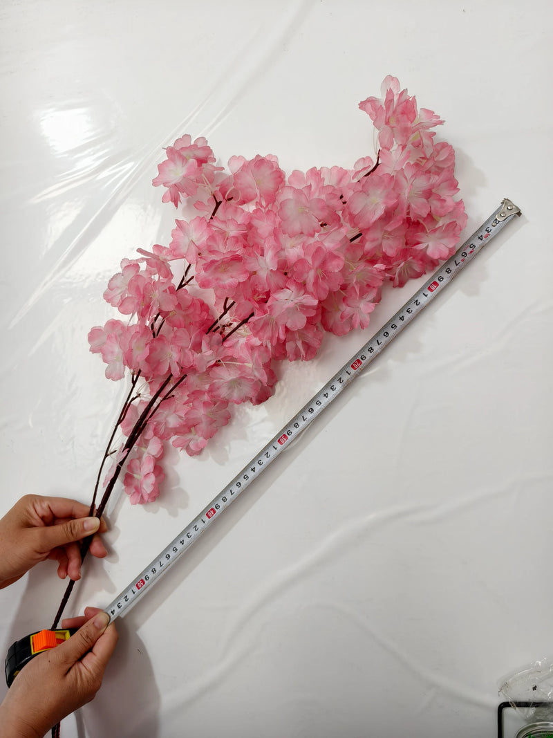 37" Faux Cherry Blossom Branch, Realistic Pink Silk Sakura Stem for Wedding Arch, Centerpiece, Vase Filler, Home & Event Decor