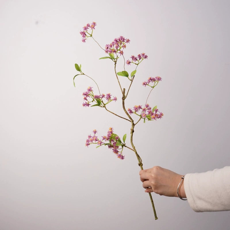 Ethereal Autumn Wildflower Stem, 23" Long Stem Faux Flower in Rich Earth Tones, Realistic & Lifelike for Rustic Wedding Decor, DIY Bouquets, Vase Arrangements
