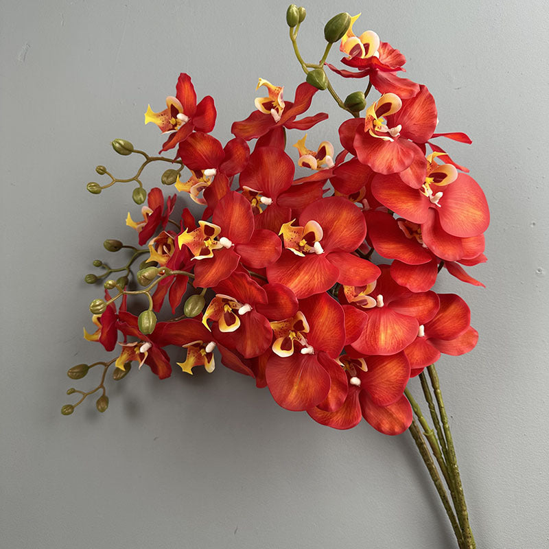39" Real Touch Phalaenopsis Orchid Stem, Lifelike Autumn Orchid for DIY Wedding Flowers, Tall Vase Arrangements, Elegant Home & Event Decor