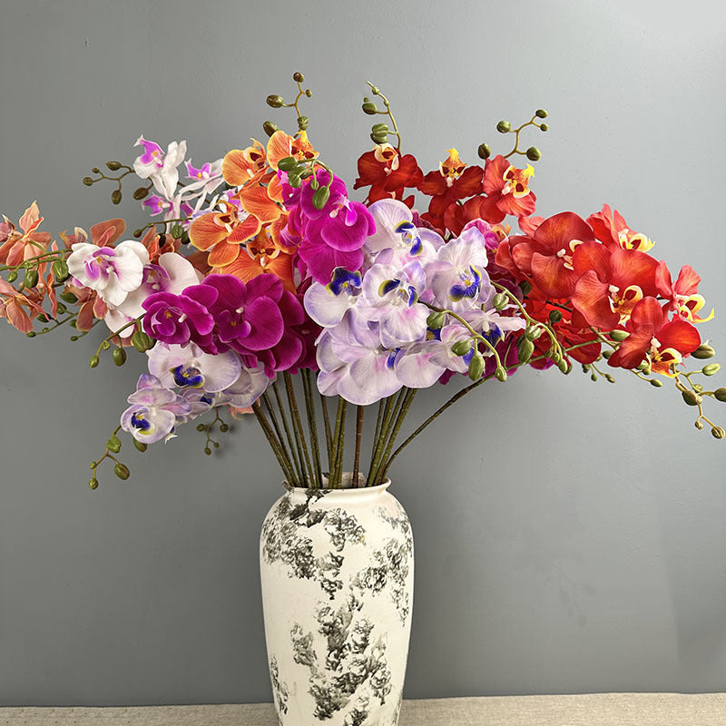 39" Real Touch Phalaenopsis Orchid Stem, Lifelike Autumn Orchid for DIY Wedding Flowers, Tall Vase Arrangements, Elegant Home & Event Decor