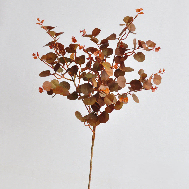 3-Pack Autumn Eucalyptus Stems, 30" Long Stem Faux Greenery in Burgundy Red, Realistic Leaves for Wedding Bouquets, Vase Filler, DIY Home Decor