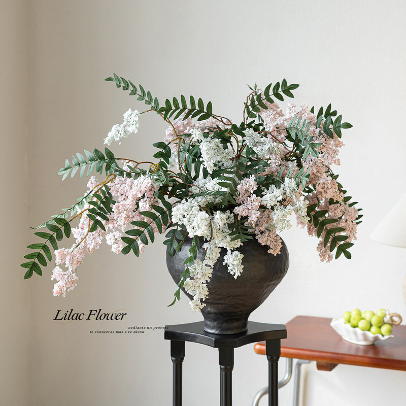 Everlasting Lilac Branch, 36" Tall Realistic Faux Flower Stem, Long Artificial Spray for Vase, Spring Home Decor, DIY Wedding Arrangements