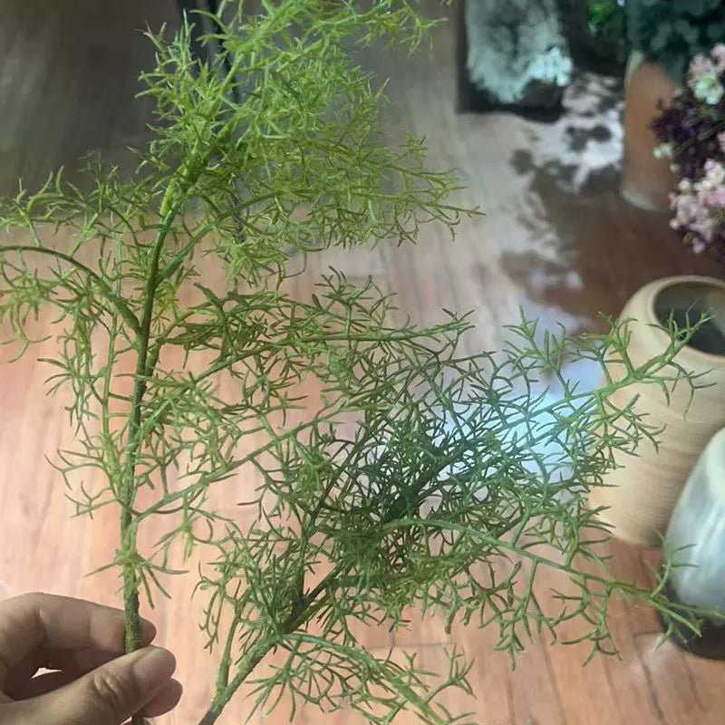 Faux Mist Pine Spray, 33" Tall Realistic Frosted Grass Stem, Ethereal Smoke Tree Branch for DIY Wedding Decor, Vase Filler, Modern Home Accents