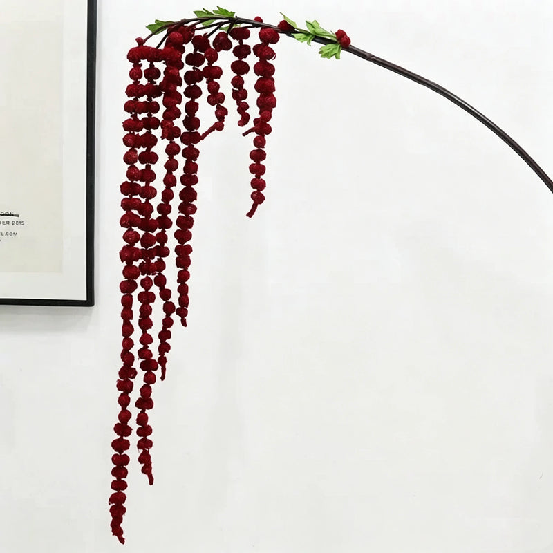 Ethereal Cascading Amaranthus Vine, 39" Faux String of Tears, Realistic Trailing Plant for Romantic Wedding Arch, DIY Home Decor, Wall Hanging