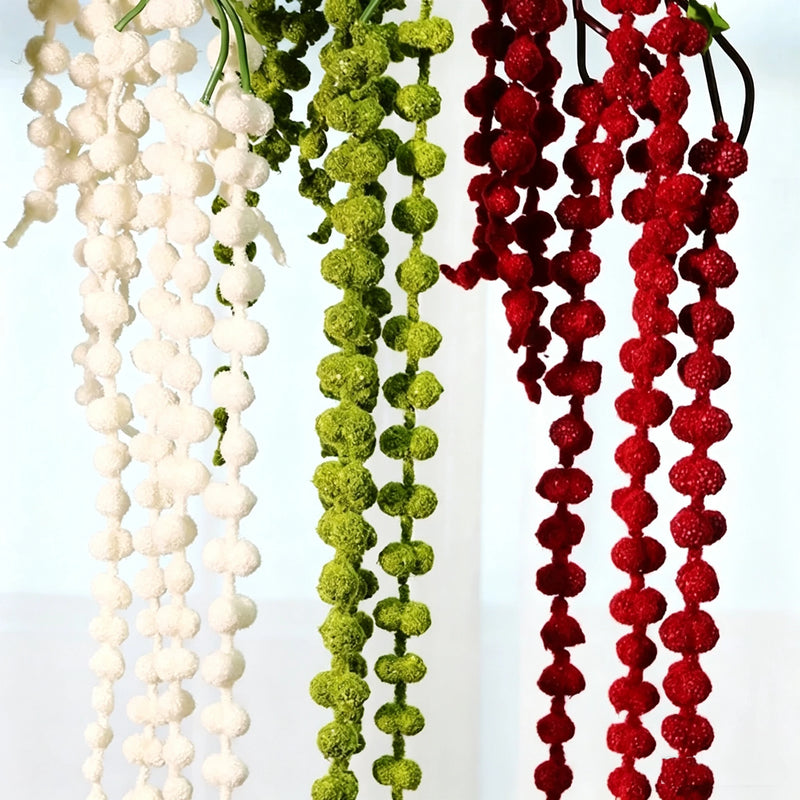 Ethereal Cascading Amaranthus Vine, 39" Faux String of Tears, Realistic Trailing Plant for Romantic Wedding Arch, DIY Home Decor, Wall Hanging