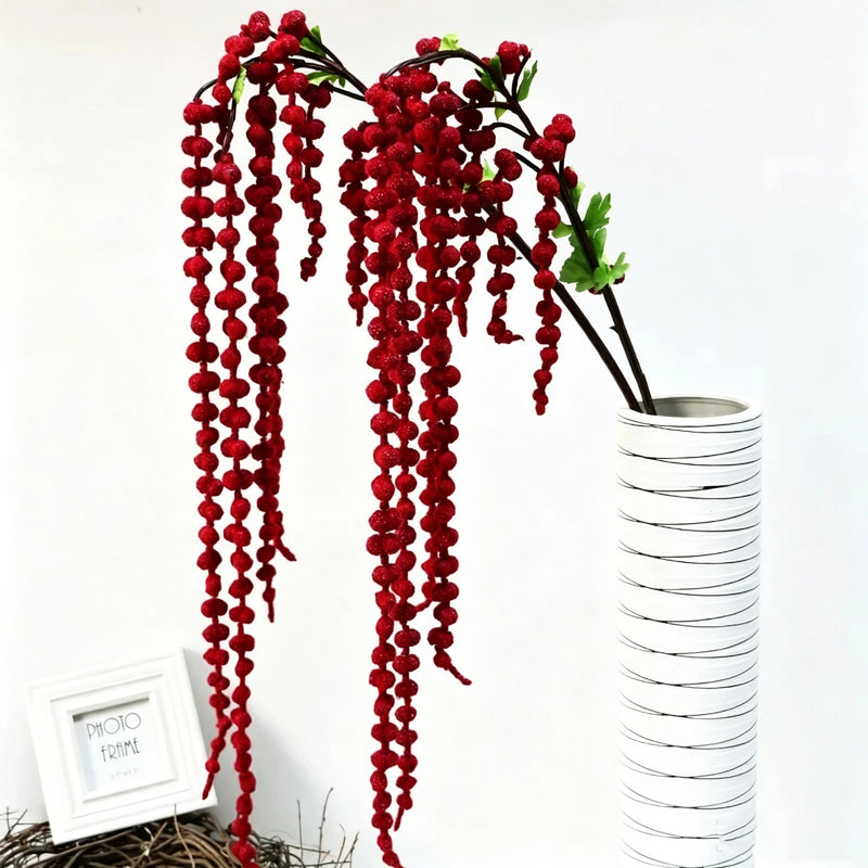 Ethereal Cascading Amaranthus Vine, 39" Faux String of Tears, Realistic Trailing Plant for Romantic Wedding Arch, DIY Home Decor, Wall Hanging