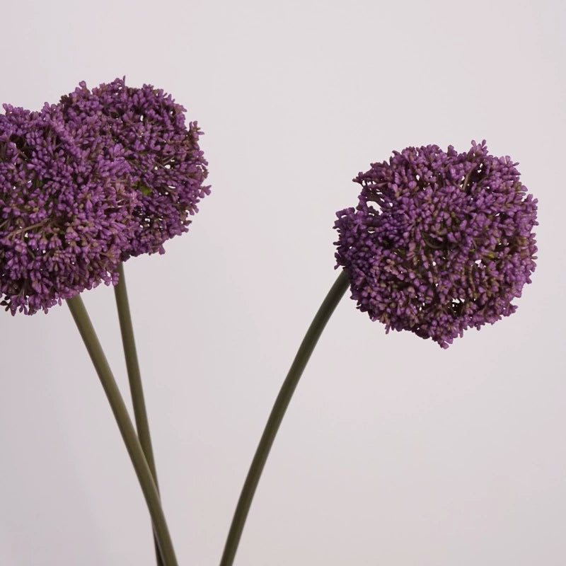 Whimsical Faux Allium Stem, 30" Tall Realistic Ball Flower, Designer Floral for DIY Wedding Centerpieces, Home Decor Vase Arrangements, Event Design