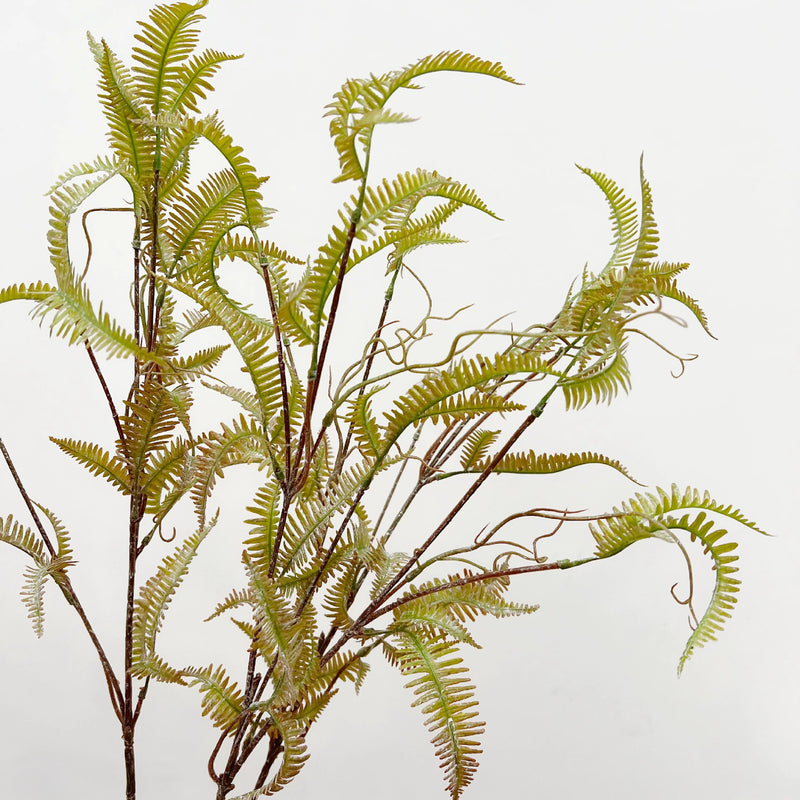 Lifelike Boston Fern Stem, 30-Inch, Realistic Faux Greenery for Vase Fillers, DIY Wedding Decor & Arrangements, Burgundy & Green
