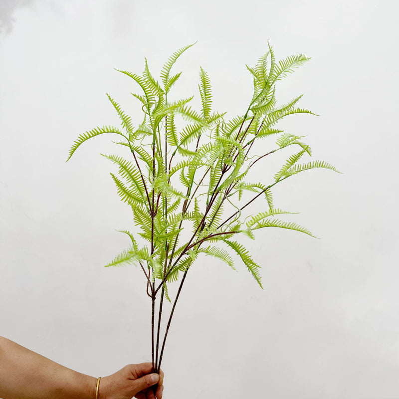 Lifelike Boston Fern Stem, 30-Inch, Realistic Faux Greenery for Vase Fillers, DIY Wedding Decor & Arrangements, Burgundy & Green