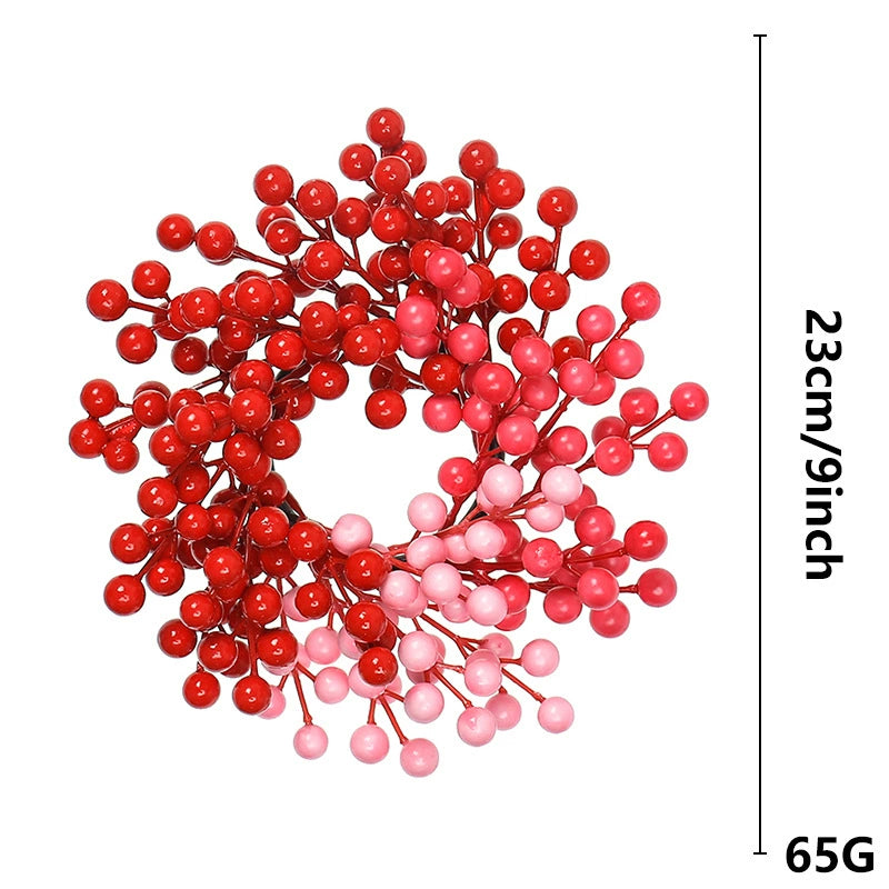 Festive Red Berry Christmas Wreath, Lifelike Faux Holiday Wreath for Front Door, Rustic Winter Decor, Farmhouse & Wedding Accent