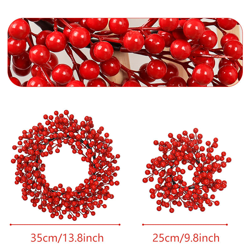Festive Red Berry Christmas Wreath, Lifelike Faux Holiday Wreath for Front Door, Rustic Winter Decor, Farmhouse & Wedding Accent