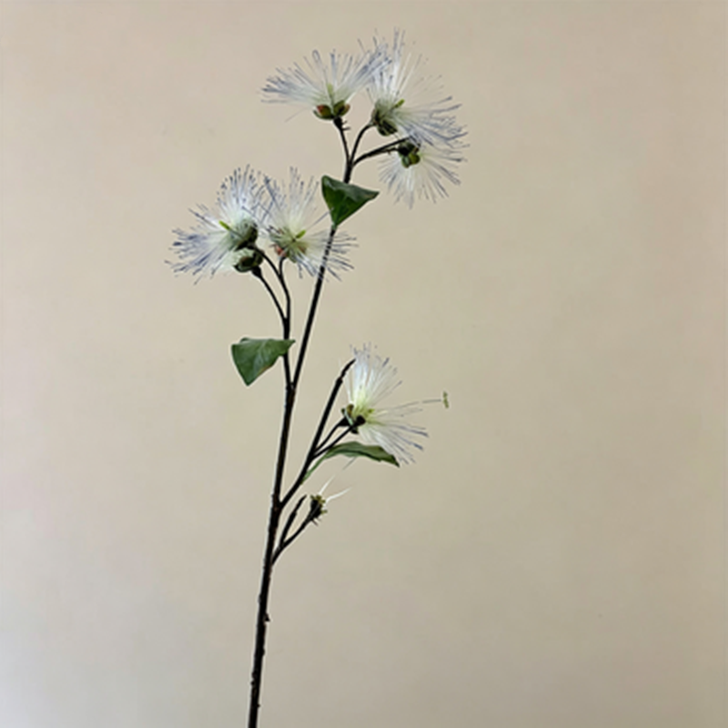 38" Faux Albizia Silk Tree Stem, Realistic Firework Bloom Spray, Tall Sculptural Flower for Wedding Decor, Vase Arrangements, DIY Floral