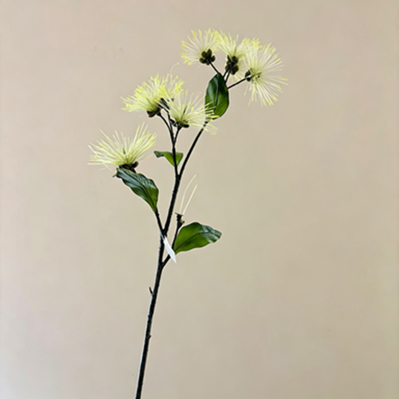 38" Faux Albizia Silk Tree Stem, Realistic Firework Bloom Spray, Tall Sculptural Flower for Wedding Decor, Vase Arrangements, DIY Floral
