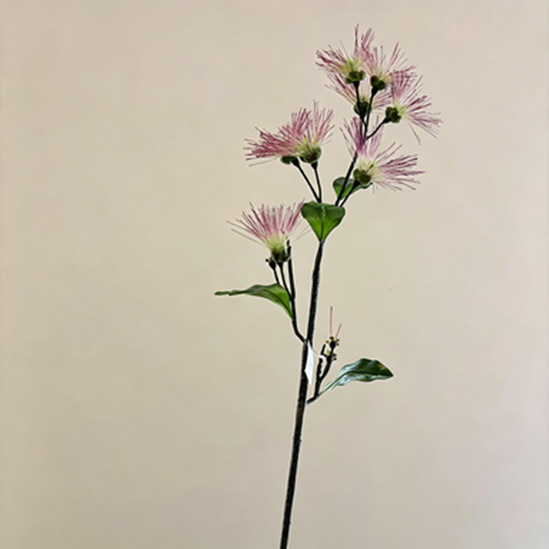 38" Faux Albizia Silk Tree Stem, Realistic Firework Bloom Spray, Tall Sculptural Flower for Wedding Decor, Vase Arrangements, DIY Floral