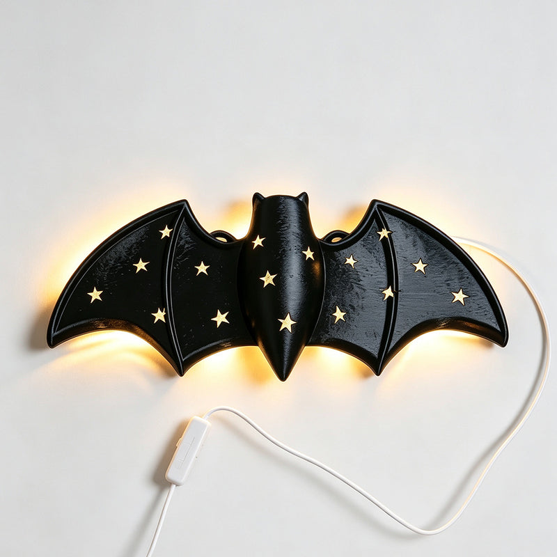 Halloween LED Bat Wall Decor, 4" Realistic Hanging Light, Perfect for Spooky Home Decor, Haunted House, Halloween Party, and Seasonal Celebrations