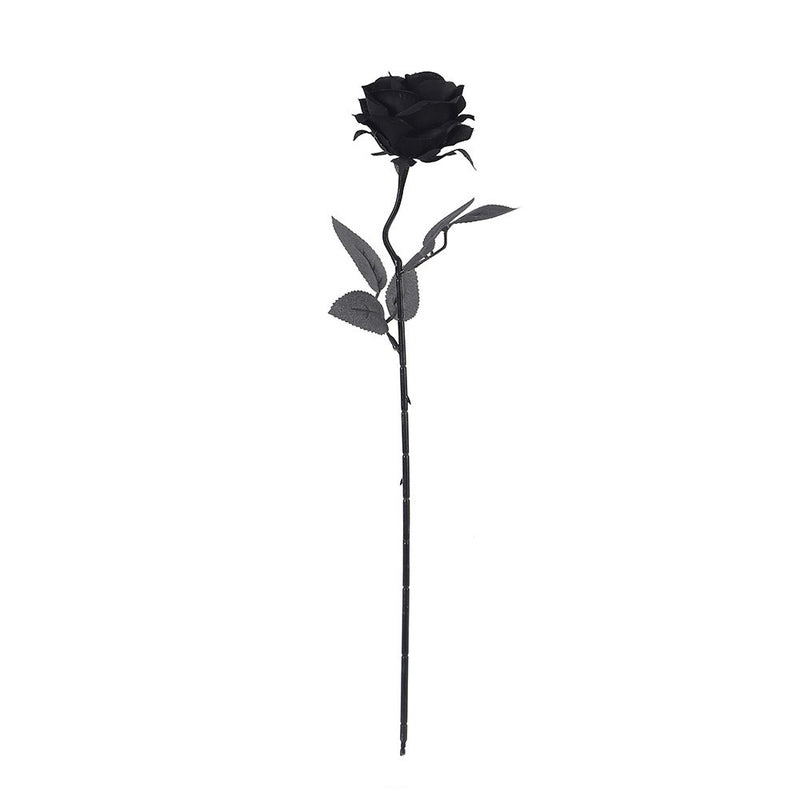 Faux Black Rose, 20" Long Stem Large Silk Roses for Gothic Wedding Bouquets, Moody Home Decor, Halloween Centerpieces, DIY Floral Arrangements