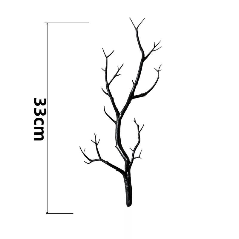 Spooky Black Twig Wreath, 17" Artificial Branch Wreath for Halloween Front Door, Gothic Wedding & Moody Home Decor, Sculptural Wall Art