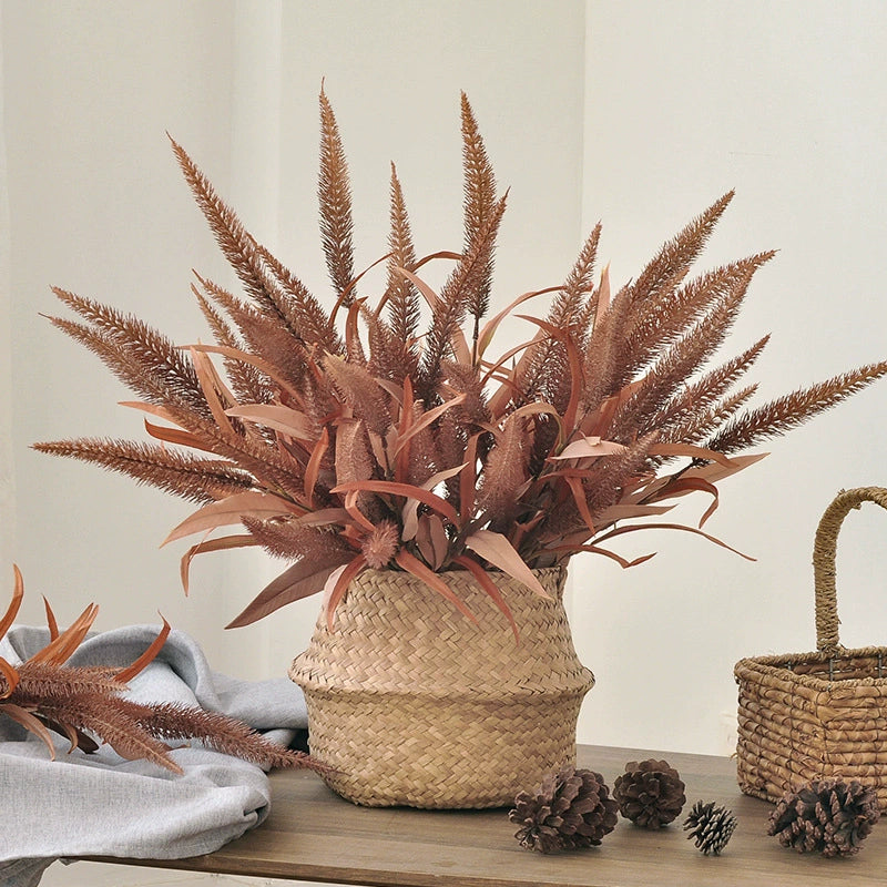 Faux Foxtail Grass Stem, 28" Tall Realistic Pennisetum, Rustic Dried Grass Look for Boho Wedding Bouquets, Vase Filler, Farmhouse Home Decor