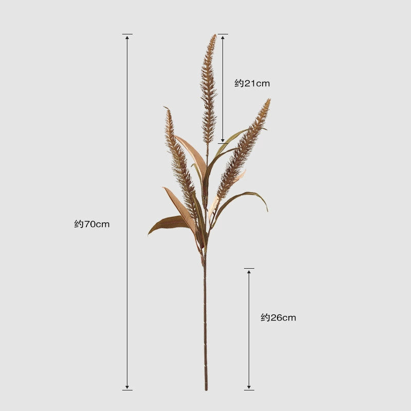 Faux Foxtail Grass Stem, 28" Tall Realistic Pennisetum, Rustic Dried Grass Look for Boho Wedding Bouquets, Vase Filler, Farmhouse Home Decor