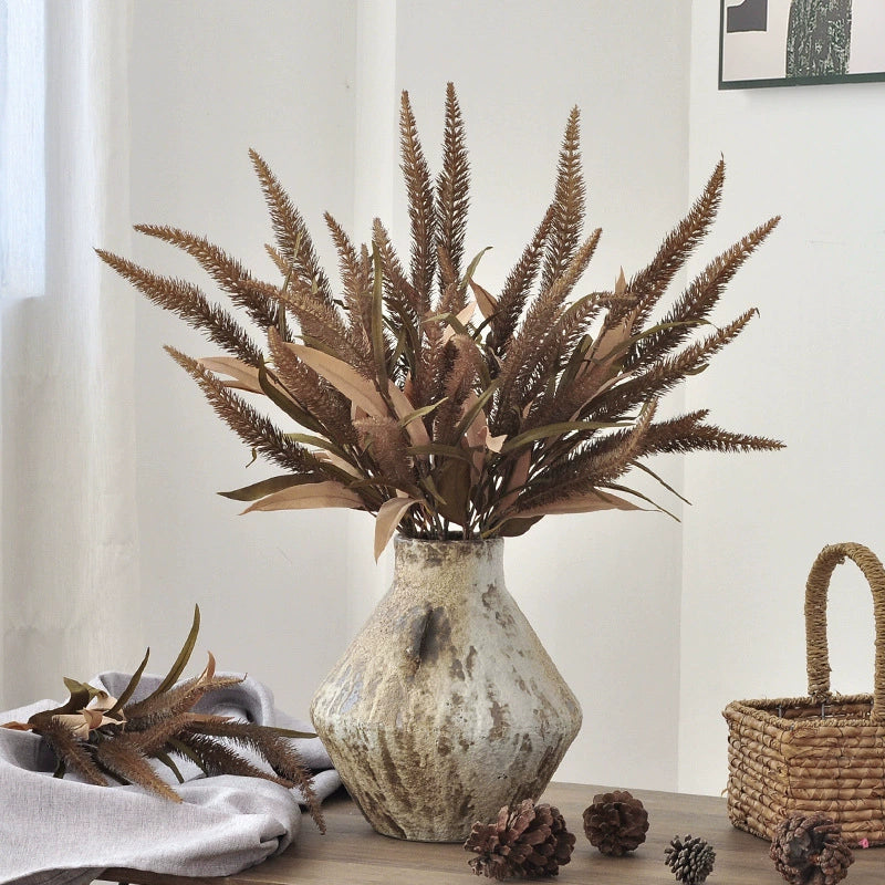 Faux Foxtail Grass Stem, 28" Tall Realistic Pennisetum, Rustic Dried Grass Look for Boho Wedding Bouquets, Vase Filler, Farmhouse Home Decor