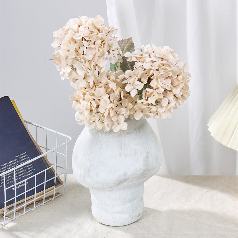3 Pcs Autumn Silk Hydrangea Stems, 16" Tall with Large 6" Flower Heads, Lifelike Artificial Flowers for Fall Wedding Bouquets, Centerpieces & Home Decor