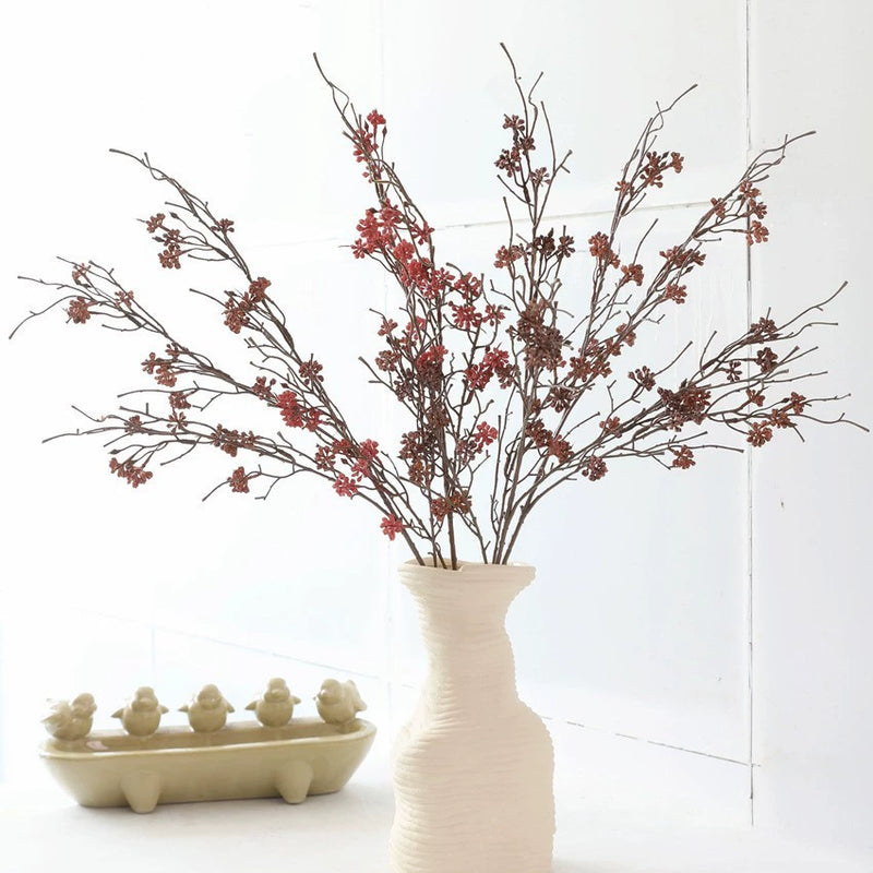 Faux Branch with Wild Berries, 35" Realistic Touch, Perfect for Home Decor, Weddings, Holiday Arrangements