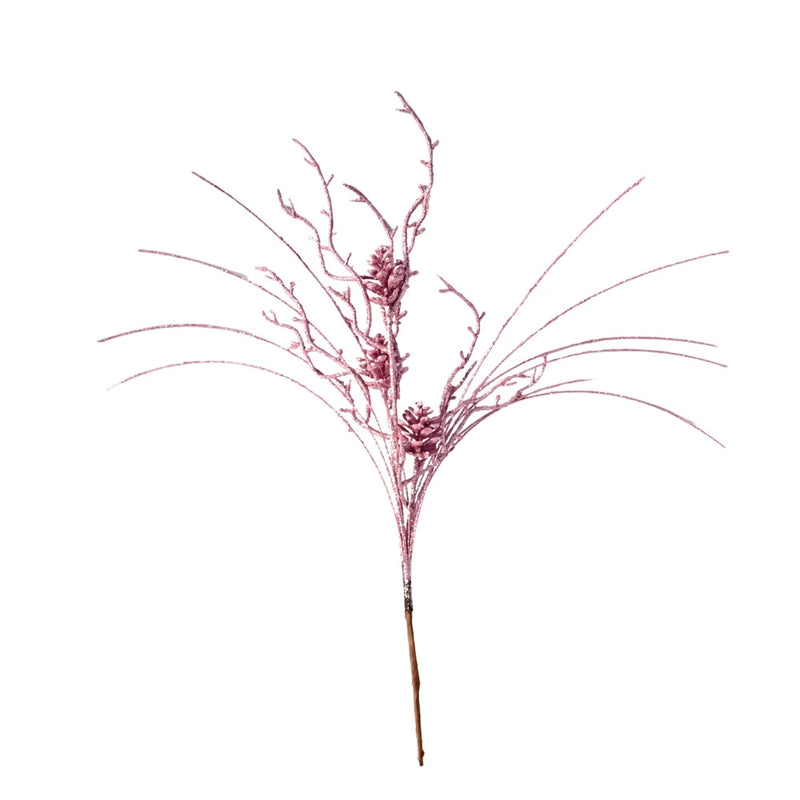 Christmas Pinecone Branches Set of 10, 20" Realistic Faux Floral Decor in Gold, Silver, Champagne, Red & Rose Gold, Perfect for Weddings, Home Decor & Holiday Arrangements