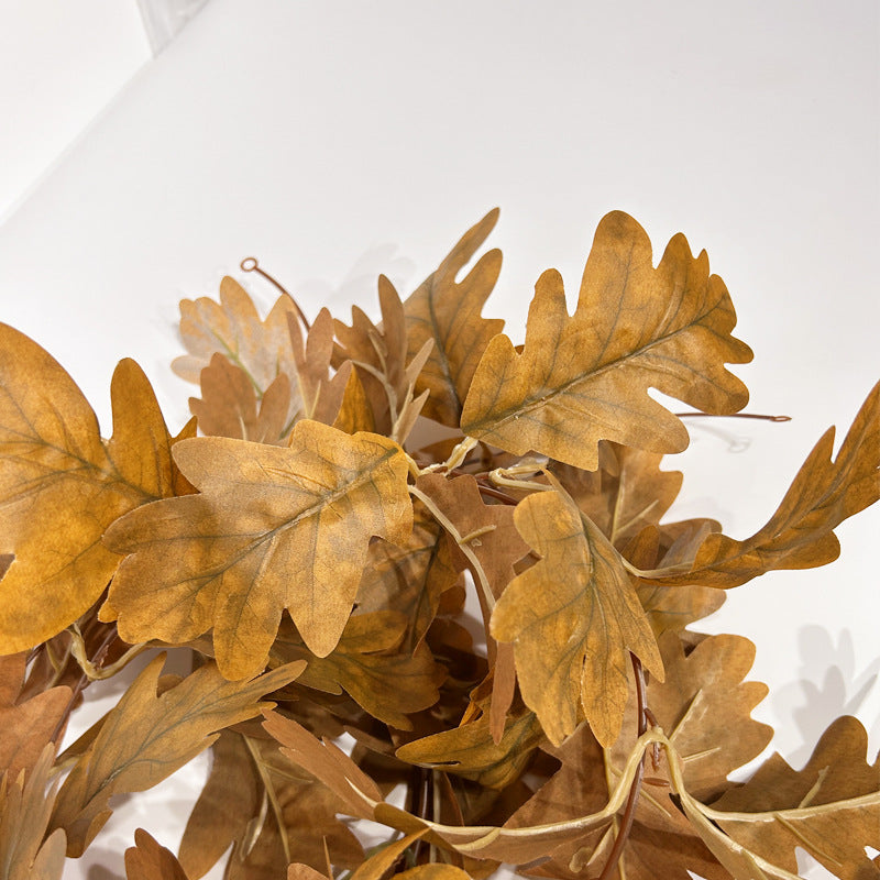 96" Autumn Chrysanthemum Leaf Garland, Realistic Faux Greenery Vine for Wedding Arch, Fireplace Mantel, Fall Table Runner & Seasonal DIY