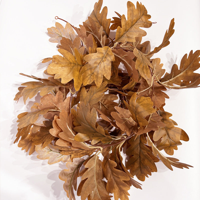 96" Autumn Chrysanthemum Leaf Garland, Realistic Faux Greenery Vine for Wedding Arch, Fireplace Mantel, Fall Table Runner & Seasonal DIY