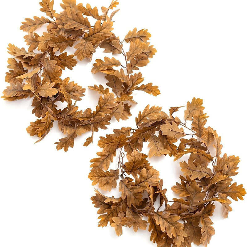 96" Autumn Chrysanthemum Leaf Garland, Realistic Faux Greenery Vine for Wedding Arch, Fireplace Mantel, Fall Table Runner & Seasonal DIY