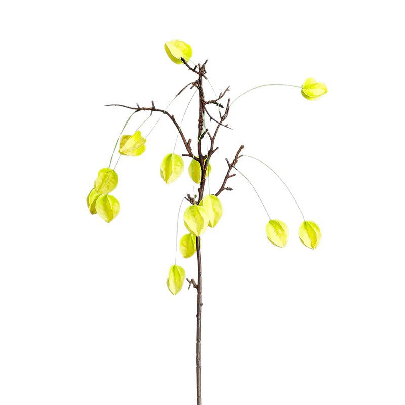 Faux Fruit Lantern Branch, 23" Real-Touch Decorative Berry Stem, Perfect for Weddings, Home Decor, Seasonal Arrangements
