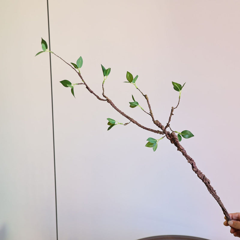Faux Green Leaf Decorative Branch, 33" Real-Touch Plant for Home Decor, Wedding Centerpieces, and Holiday Arrangements