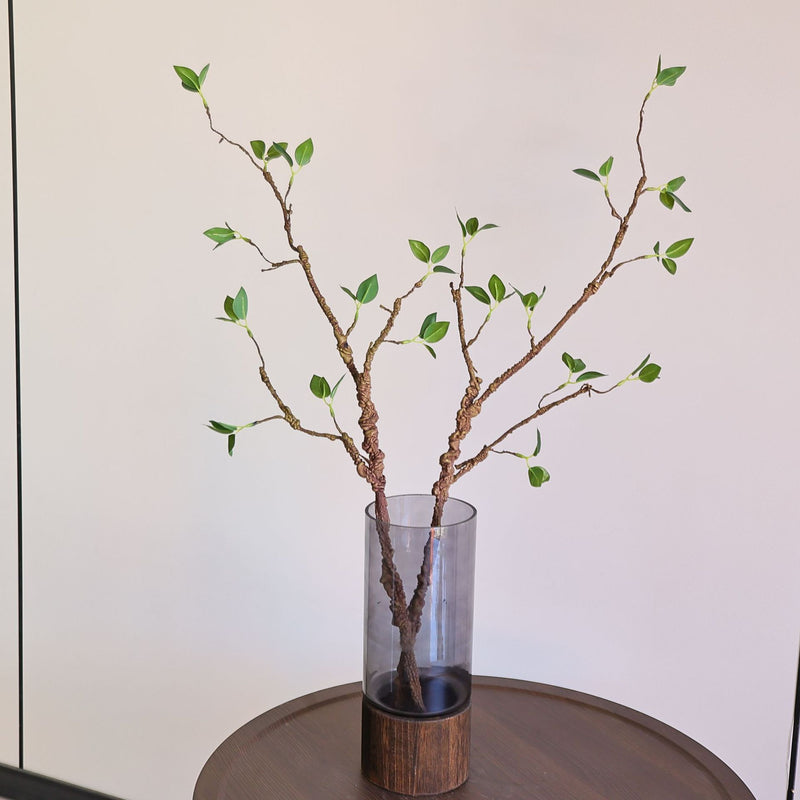 Faux Green Leaf Decorative Branch, 33" Real-Touch Plant for Home Decor, Wedding Centerpieces, and Holiday Arrangements