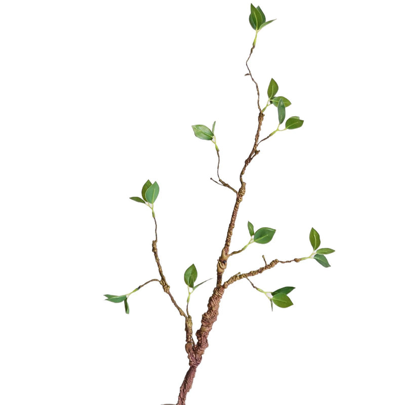 Faux Green Leaf Decorative Branch, 33" Real-Touch Plant for Home Decor, Wedding Centerpieces, and Holiday Arrangements