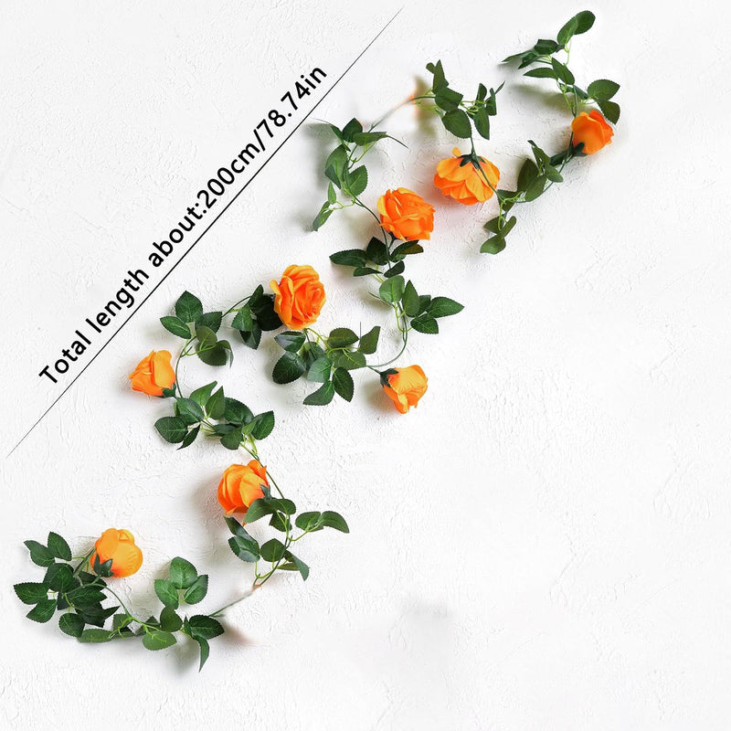 2m Black Rose Vine, Realistic Faux Flowers for Weddings, Home Decor, Halloween & Seasonal Decor, Elegant Floral Arrangement